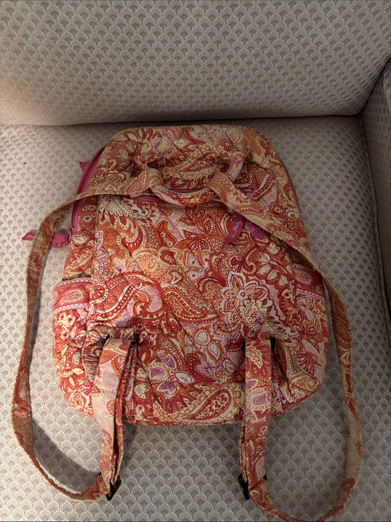 Vera Bradley Handbags - Vera Bradley Pink and Orange Paisley Backpack